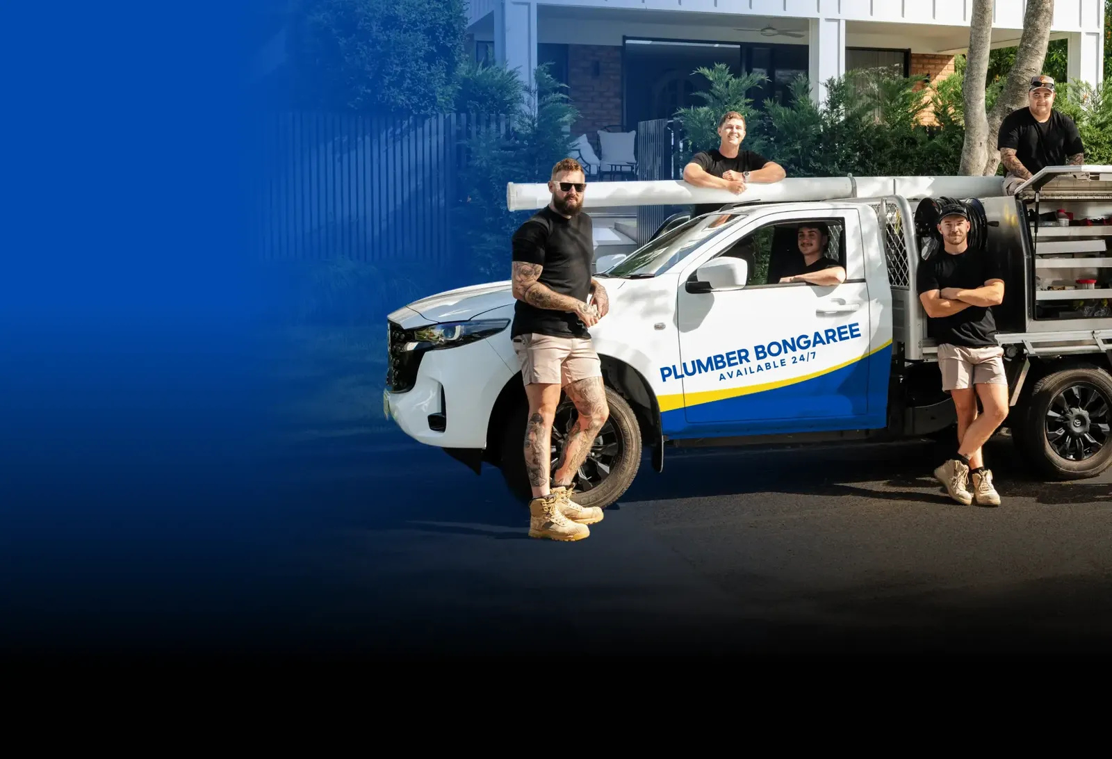 Plumber Bongaree team with the ute